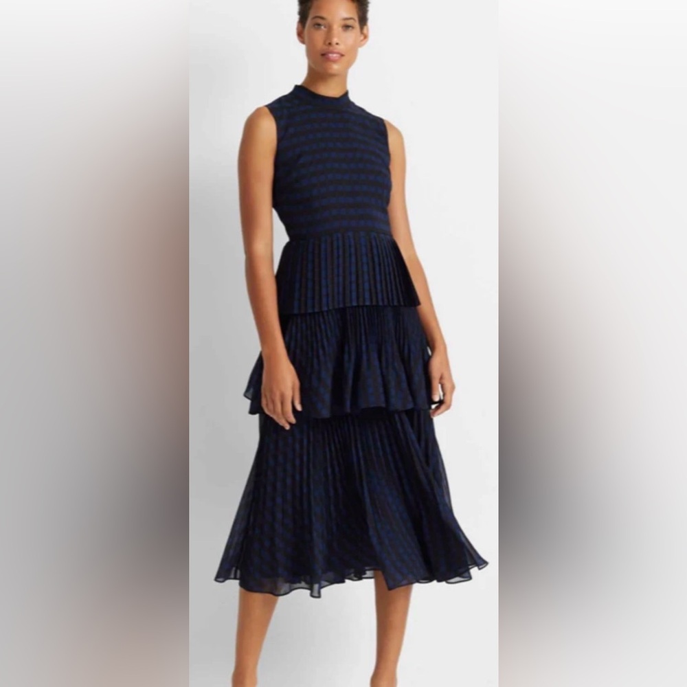 Club Monaco Black and Blue Plaid Dress - Size 2